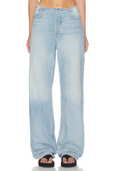 Jordan Low Rise Frayed Waist Boyfriend Jeans