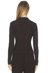 Long Sleeve Shrunken Polo Top
