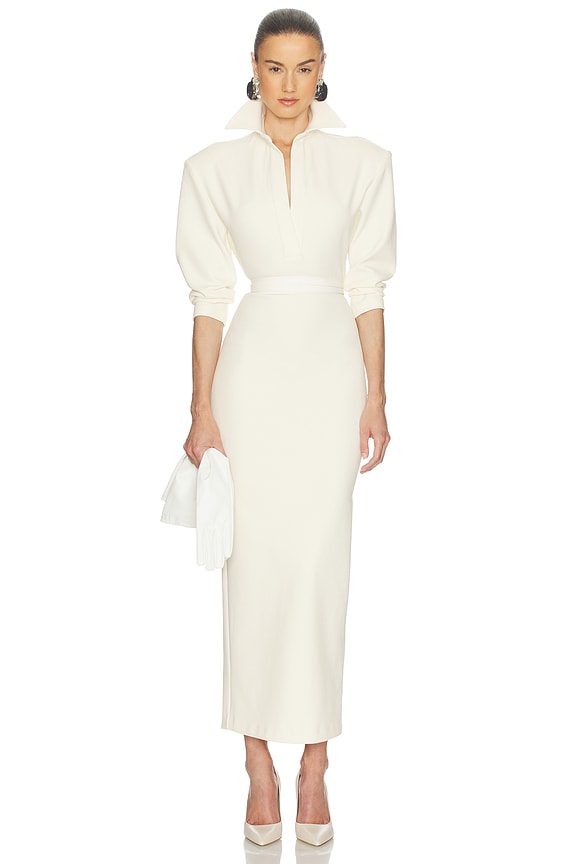 The Margaux Polo Dress in Thick Crepe