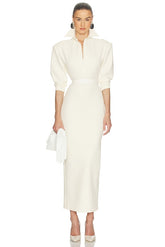The Margaux Polo Dress in Thick Crepe