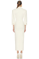 The Margaux Polo Dress in Thick Crepe