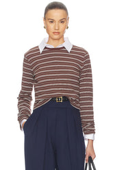 The Rib Long Sleeve Tee in Stripe