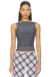 Double Layer Sleeveless Mesh Top