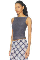 Double Layer Sleeveless Mesh Top