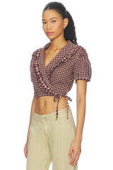 Gingham Ruffle Top