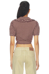 Gingham Ruffle Top