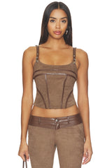 Viviane Suede Corset Top