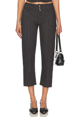 Tailored 3/4 Stripe Button Trousers