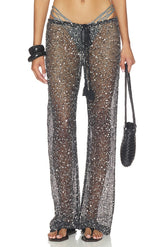 Sequin Mesh Drawstring Trousers
