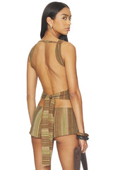 Stripe Mirror Trim Top