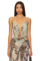 Super Cowl Neck Top With Straps