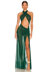 Mesh Wrap Gown