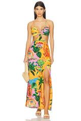 Beaded Cut Out Maxi Dress