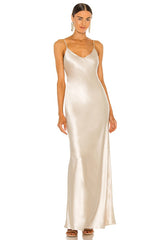 Serita Maxi V-Neck Bias Dress