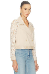 Novelle Lace Sleeve Trench