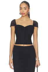 Asuka Shirred Mesh Top
