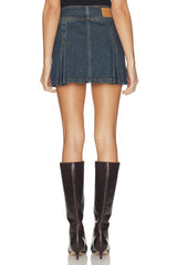 Inverted Pleat Mini Skirt