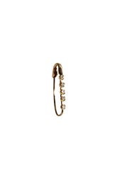 Mini Diamond Prong Safety Pin Single Earring