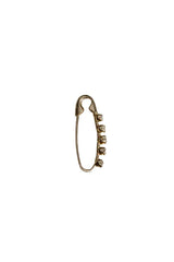 Mini Diamond Prong Safety Pin Single Earring