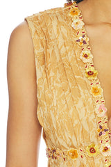 Honeydew Printed Draped Gown