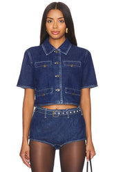 Halston Denim Top