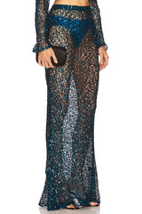 Net Paillette Maxi Skirt
