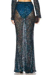 Net Paillette Maxi Skirt