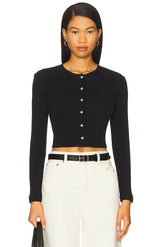 Pointelle Crop Cardigan