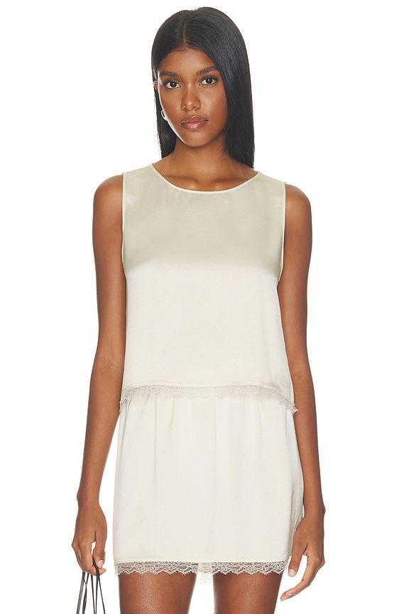 Barb Lace Crop Sleeveless Crew