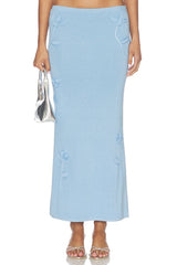 Kaidyn Flower Embroidered Midi Skirt
