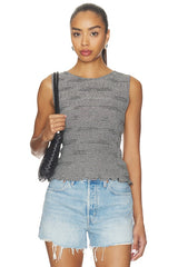 Smocked Boatneck Tank in Stripe