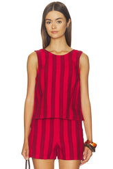 Tie Back Shell Top in 100% Linen