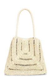 Large Eyelet Raffia Tote