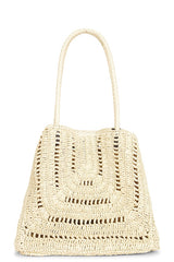 Large Eyelet Raffia Tote