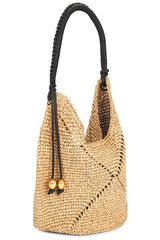 Lg Straw Pouchette Bag: Seasonal