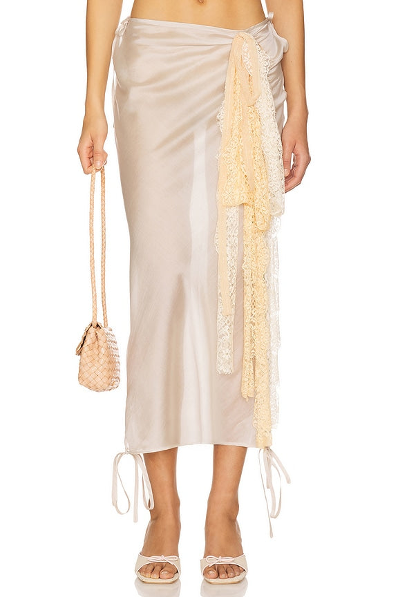 Midi Skirt With Lace Detail