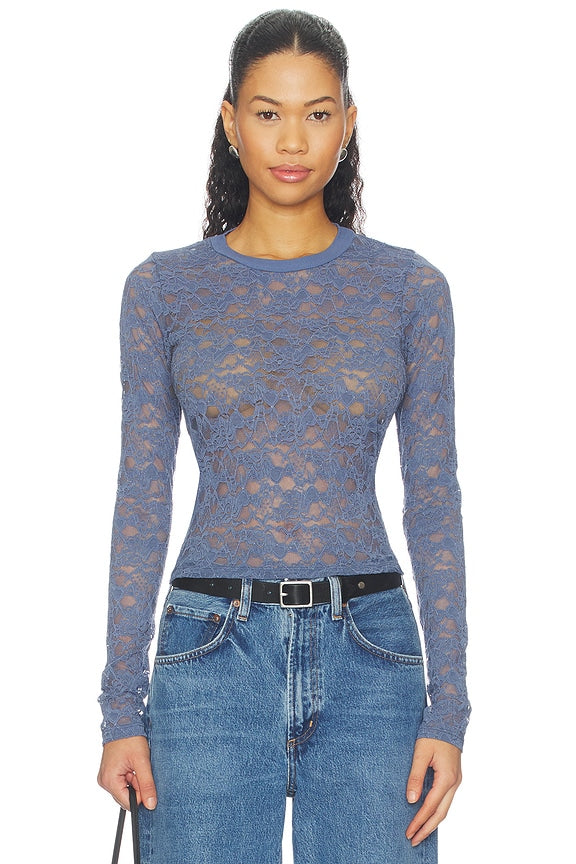 Vero Long Sleeve Fitted Lace Top