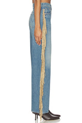 The Fringe Half-pipe Button Sneaker Jeans