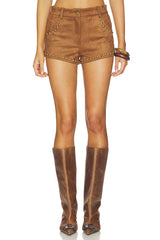 Leanan Studded Faux Suede Short