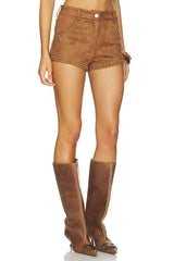 Leanan Studded Faux Suede Short