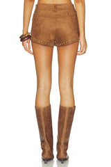 Leanan Studded Faux Suede Short