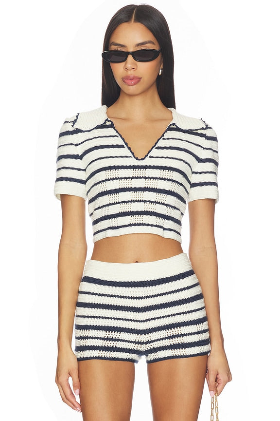 Vera Hand-crocheted Polo Top
