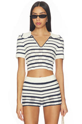 Vera Hand-crocheted Polo Top