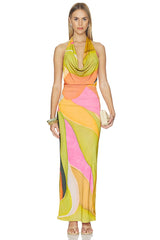 Green Abstract Sabine Dress