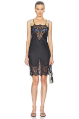 Bias Slip Dress To Knee With Lace