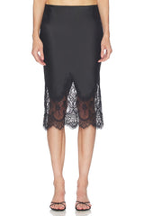Bias Half Slip Skirt With Lace