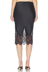 Bias Half Slip Skirt With Lace