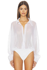 Super Oversized Boyfriend Shirt Bodysuit