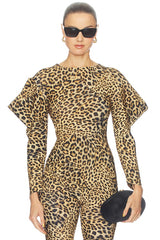 Wing Sleeve Side Drape Top