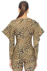 Wing Sleeve Side Drape Top